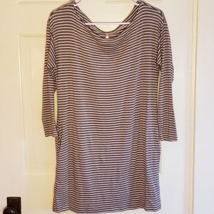 Lani California Striped Long Sleeve Tunic Tee